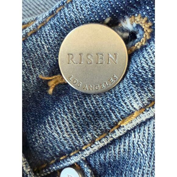 Risen Jeans Womens High Rise Crossover Tapered Jeans Size 5/27 - Picture 10 of 12